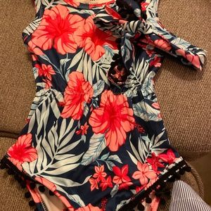 Hawaiian print sun suit